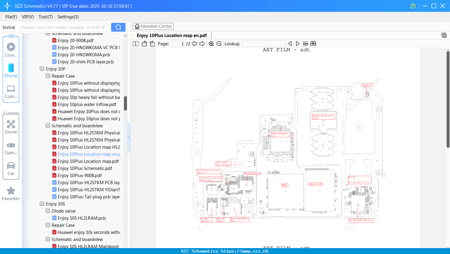 Huawei Enjoy 10Plus Location Map En